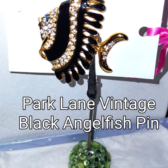 Vintage Angelfish Enamel & Crystal Brooch - Picture 3 of 7